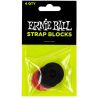 Ernieball Strap Blocks 4Pcs Seguridad Rojo Y Negro