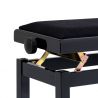 Stagg PB06G BKP VBK banqueta piano negro brillante terciopelo negro pomos antideslizantes