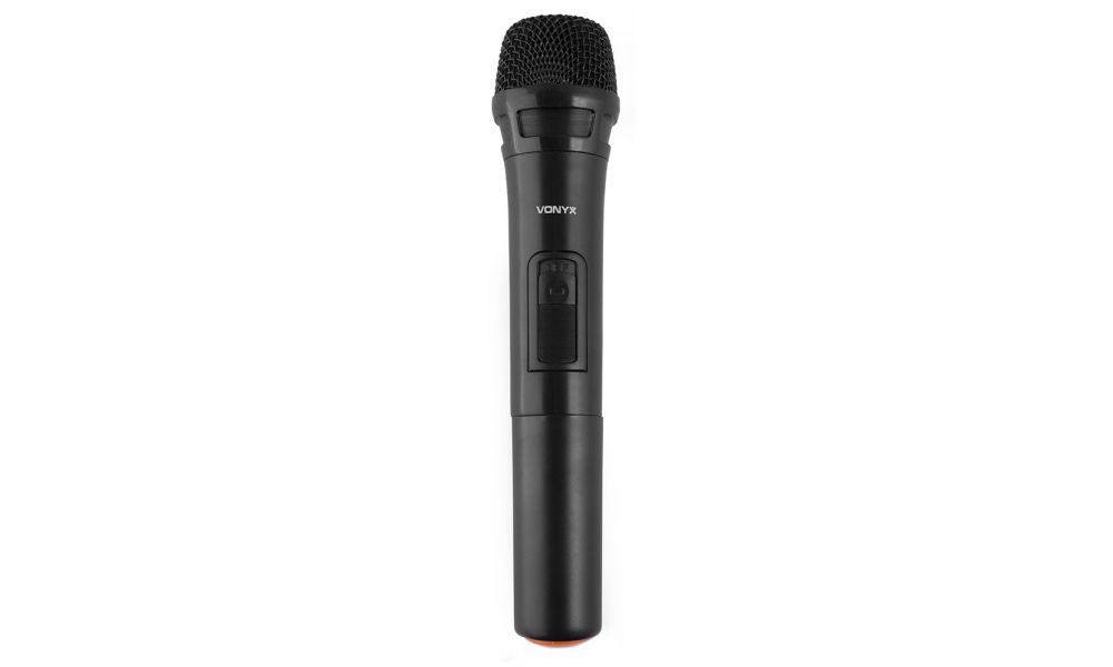 Vonyx WM62-2x Microphones sans Fil UHF avec Récepteur 16 Canaux, Micros sans Fil, Idéal pour Karaoké, Conférences et Présentations