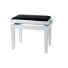 GEWA 130.020 Banqueta de piano blanco mate tapizado negro