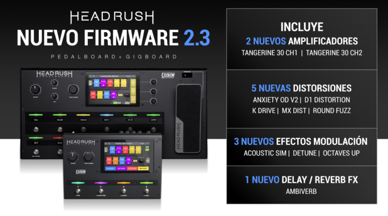 Actualizacion 2.3 para HeadRush Pedalboard y GigBoard